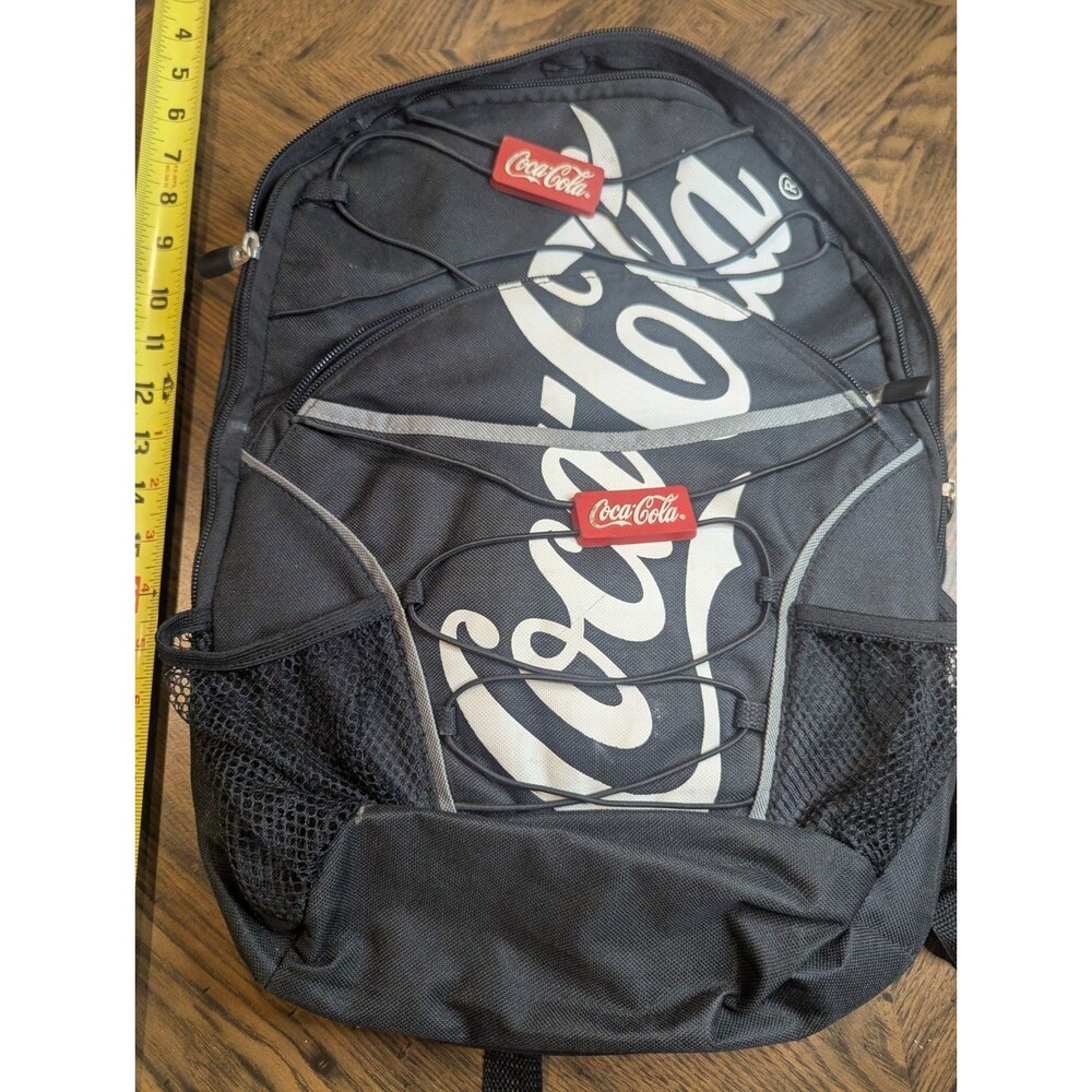 Coca Cola Backpack Black White Red Travel School Coke Beverage Bag